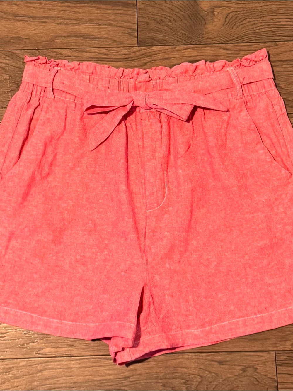 Draper James Red Paperbag Waist Tie-Front Shorts